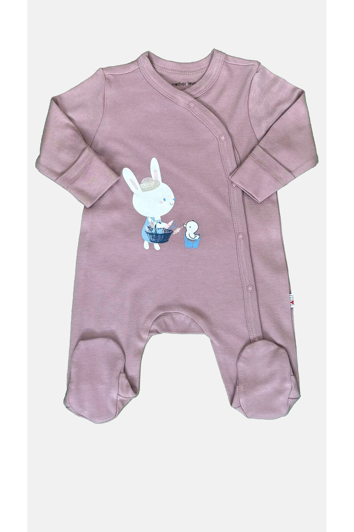 Bambu Patikli Bebek Tulumu Pembe - Yeni Doğan