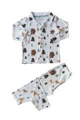 Önden Düğmeli %95 Bambu Erkek Çocuk Pijama Takımı (2-6 Yaş)