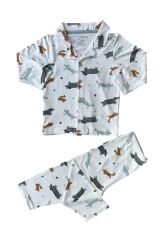 Önden Düğmeli %95 Bambu Erkek Çocuk Pijama Takımı (2-6 Yaş)