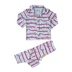 Önden Düğmeli %95 Bambu Kız Çocuk Pijama Takımı (2-6 Yaş)