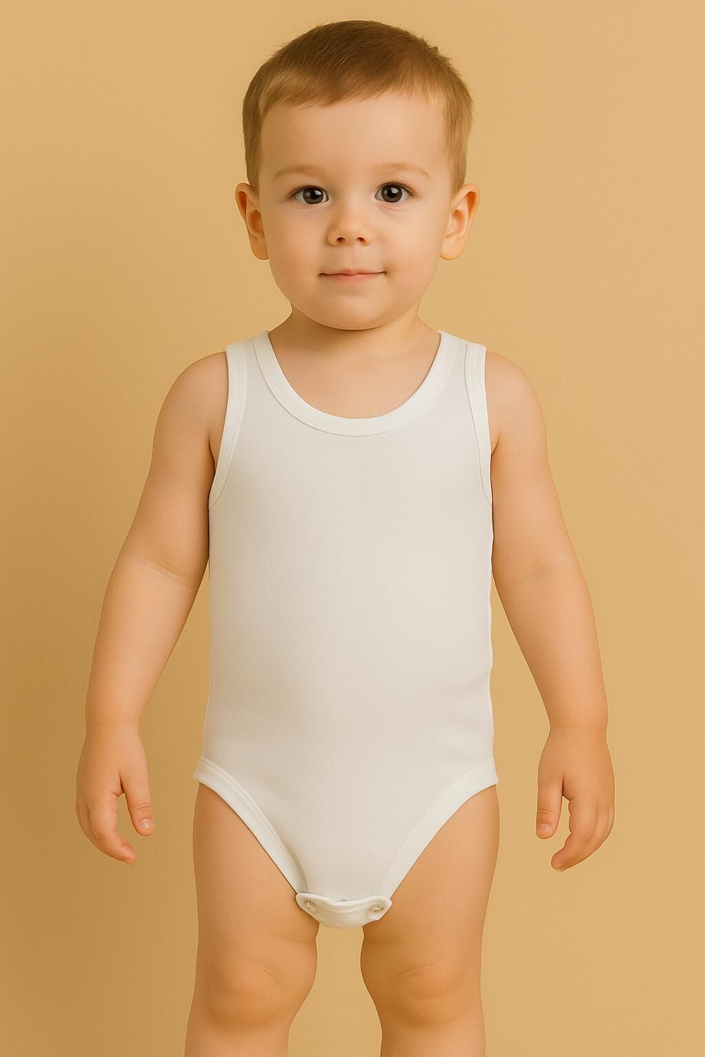 4'lü %100 Pamuk Alttan Çıtçıtlı Beyaz Atlet Body