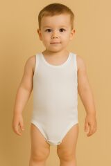 4'lü %100 Pamuk Alttan Çıtçıtlı Beyaz Atlet Body