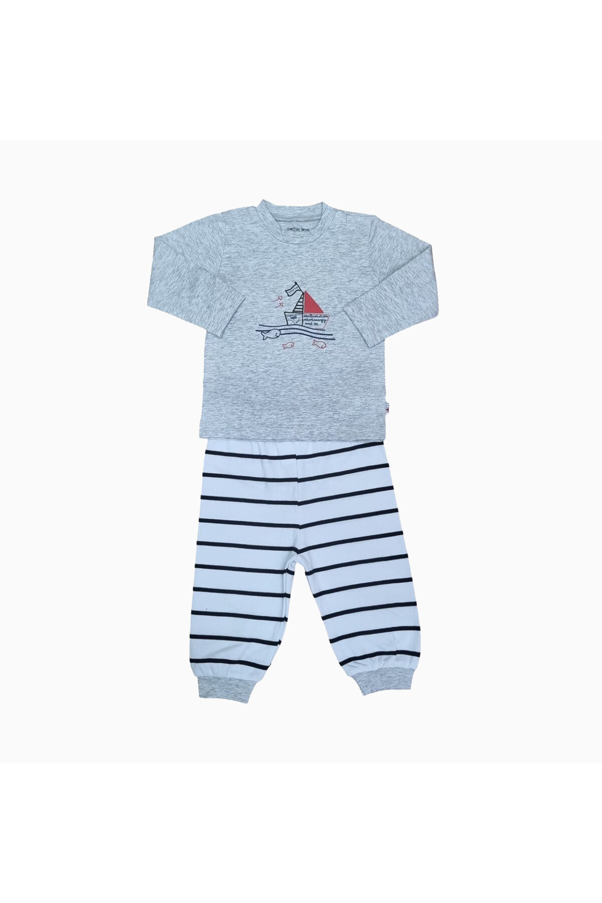 Çocuk Pijama Takımı Gri - 3-6 Ay