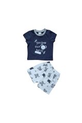 Erkek Bebek Çocuk %100 Pamuklu Şort Takım (1-4 Yaş) Ayı Desenli - 4 Yaş