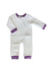 %100 Pamuk Kapitone Bebek Tulumu Mor - 3-6 Ay
