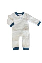 %100 Pamuk Kapitone Bebek Tulumu Lacivert - 3-6 Ay