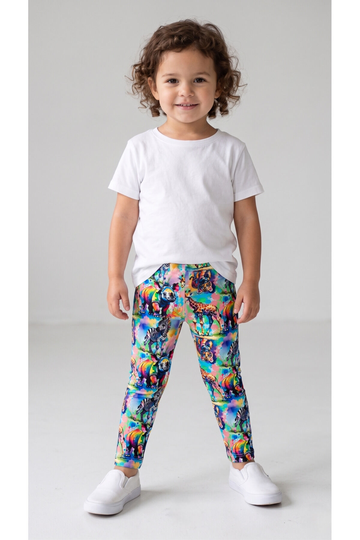 Pamuklu Esnek Bebek ve Çocuk Taytı - 9 Ay - 5 Yaş Zebra Desenli - 2 Yaş