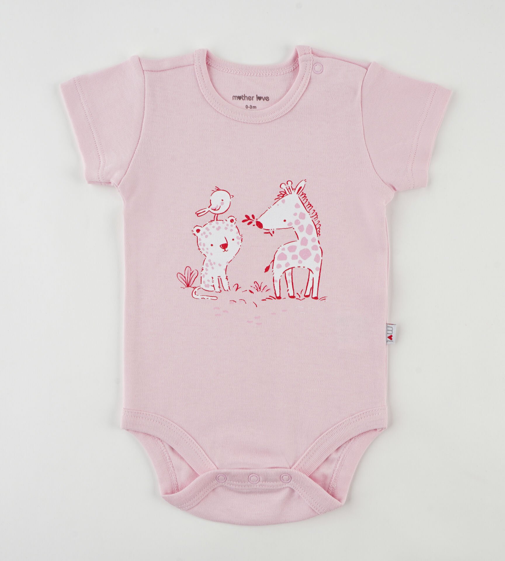 Kısa Kollu %100 Organik Pamuk Bebek Body – 0-36 Ay