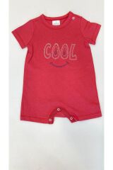 Miniklere Özel Kız & Erkek Bebek Pamuklu Kısa Paça Tulum Cool Yazılı - 3-6 Ay