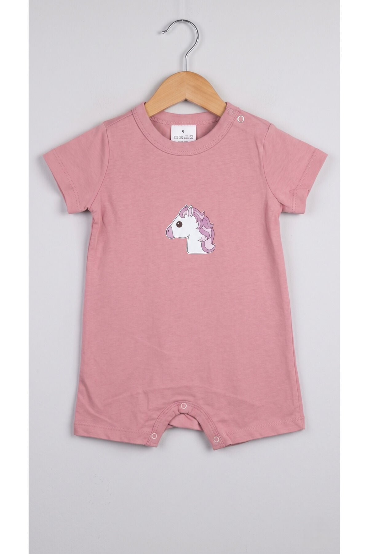 Miniklere Özel Kız & Erkek Bebek Pamuklu Kısa Paça Tulum Unicorn Desenli - 18-24 Ay