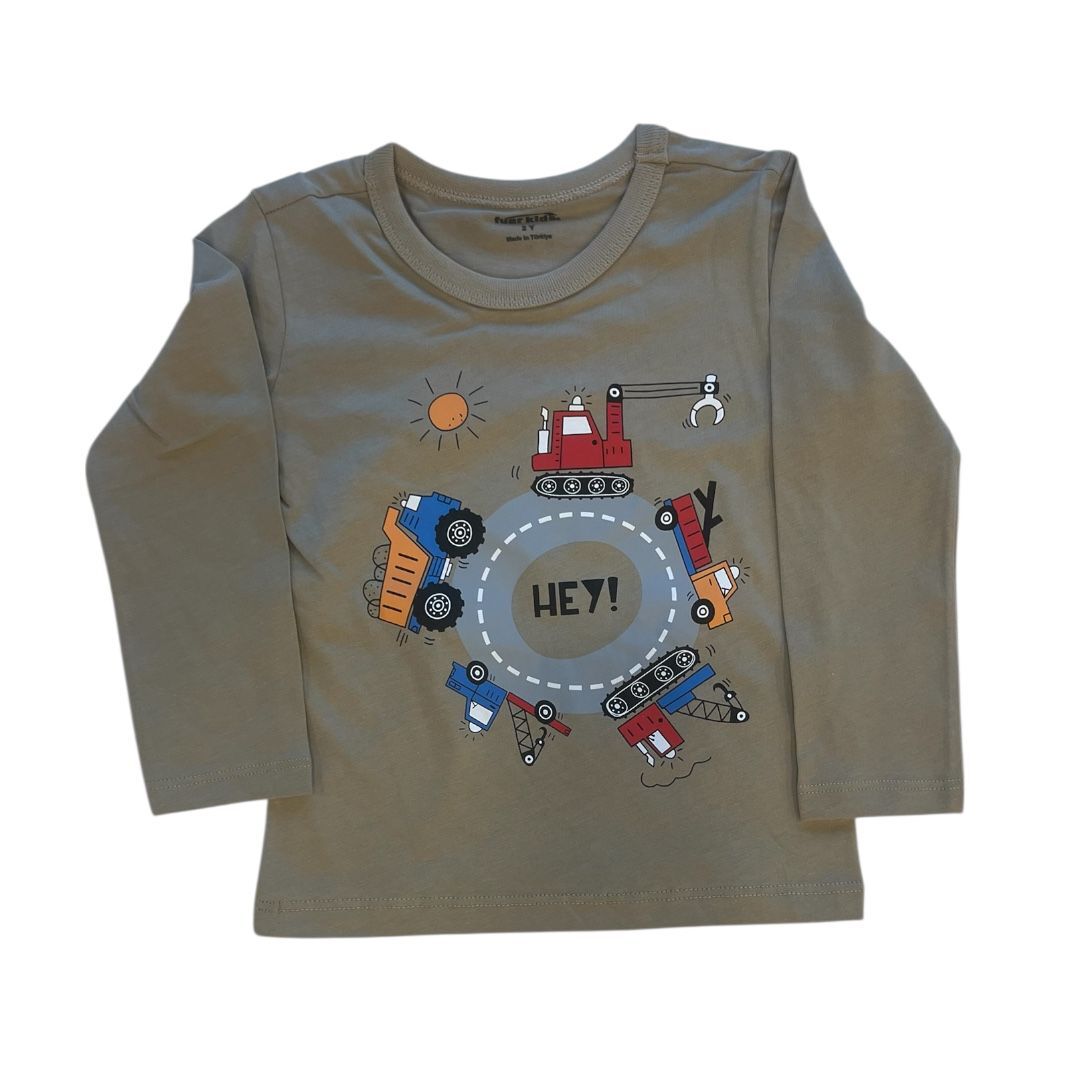 %100 Pamuk Uzun Kollu Çocuk Tişört – 2-6 Yaş