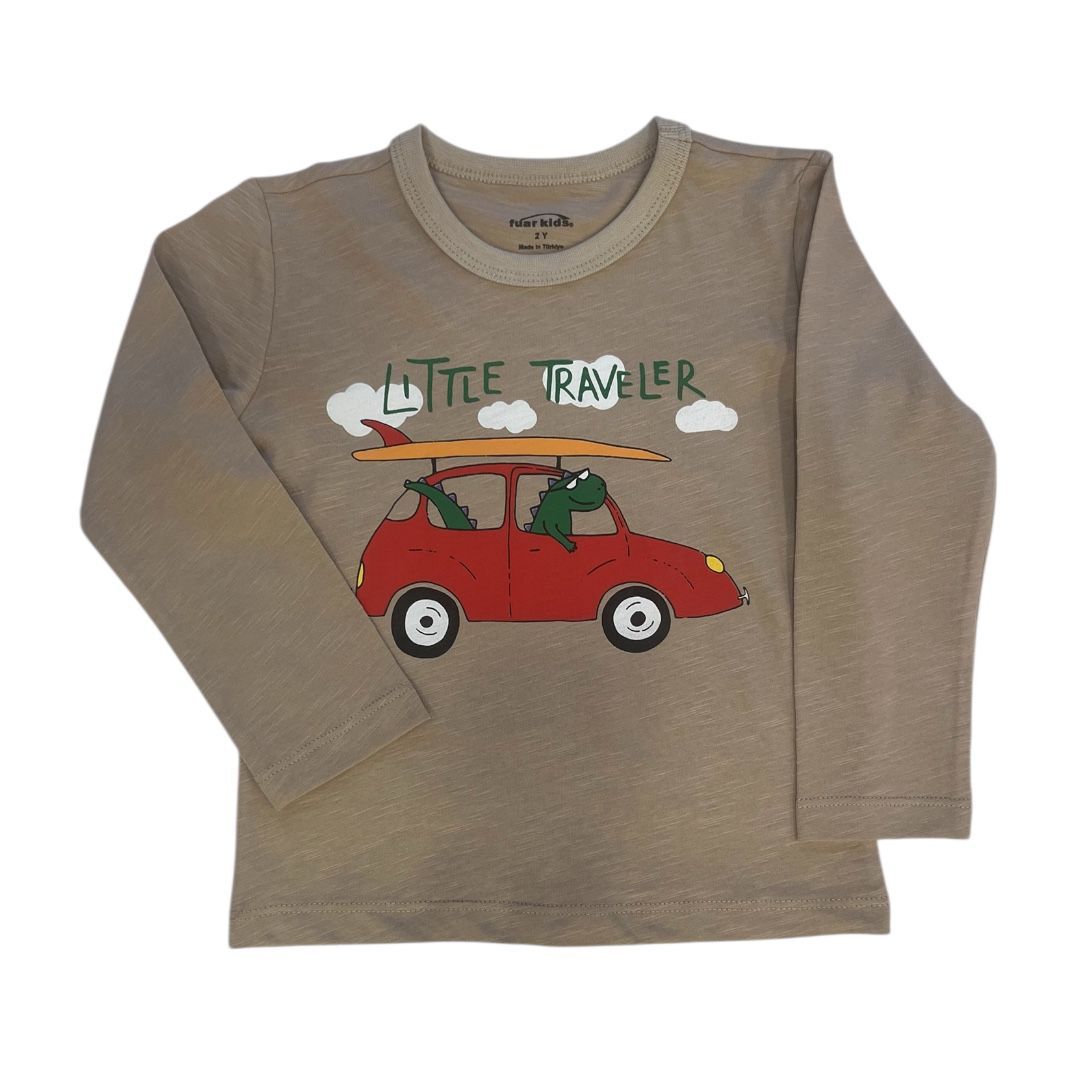 %100 Pamuk Uzun Kollu Çocuk Tişört – 2-6 Yaş