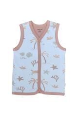 %70 Bambu %30 Pamuk Çocuk Yelek – 9-36 Ay Beyaz - 9 - 12 Ay