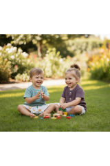 %100 Pamuk Müslin Bebek ve Çocuk Şortlu Takım - 1-4 Yaş Baharlık, Yazlık Takım Yeşil - 4 Yaş