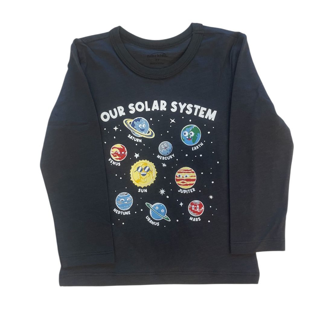 %100 Pamuk Uzun Kollu Çocuk Tişört – 2-6 Yaş