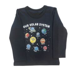 %100 Pamuk Uzun Kollu Çocuk Tişört – 2-6 Yaş