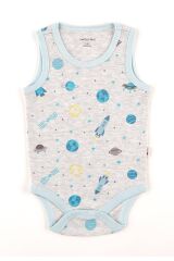 %100 ORGANİK PAMUK 2'li Atlet Body 0-36 Ay Mavi - 6-9 Ay