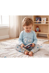 %100 Organik Bebek Pijama Takımı 3 - 36 Ay Mavi - 24-36 Ay