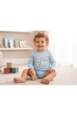 %100 ORGANİK PAMUK 2'li Uzun Kol Body 0-36 Ay Mavi - 3-6 Ay