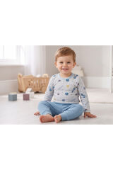 %100 ORGANİK PAMUK 2'li Uzun Kol Body 0-36 Ay Mavi - 18-24 Ay