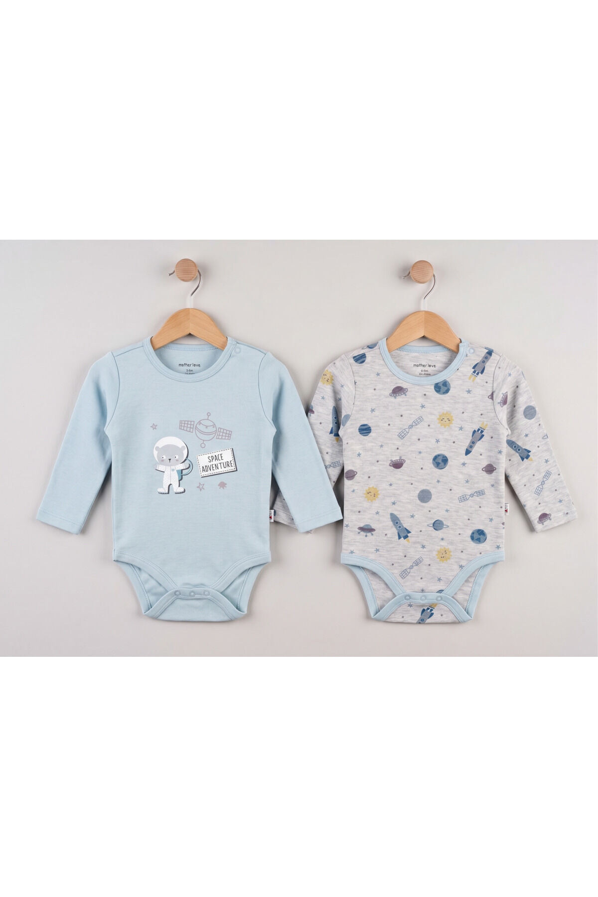 %100 ORGANİK PAMUK 2'li Uzun Kol Body 0-36 Ay